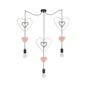 Dečiji luster na sajli TRIO 3xE27/20W/230V ružičasta/bela/siva