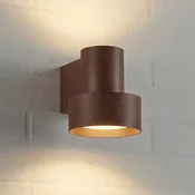 Lucande LED-stenna svetilka za zunanjo uporabo Elune, rjava, IP44, svetloba - Sodobni - Aluminij