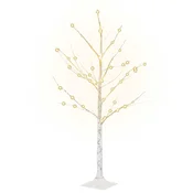 Vidaxl LED bela breza toplo bela 48 LED lučk 120 cm