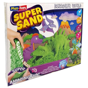 Set s kinetičkim pijeskom Play-Toys Zzand - Dino World, 2 x 200 g i dodaci