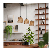 Eglo 44073 - Lestenec na vrvici LAVISTER 3xE27/60W/230V rjava