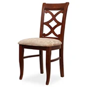 Casa Padrino Biedermeier dining room chair beige/dark brown 49 x 56 x H. 92 cm - Solid wood kitchen chair - Solid wood dining room furniture - Biedermeier dining room furniture