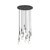 Open Design OR85402 - Viseči lestenec na jekleni vrvici ERO 12xG9/8W/230V črna