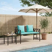vidaXL Zunanje klopi 2 -Seater 116 x 56 x 75 cm poli ratan