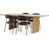 MUNKEBY L220 sto top. hrast + 4 EJSING tamno braon