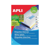 APLI bele nalepke, 70x37mm, 24/stran, 25 listov