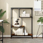 Vidaxl Knjižna polica sonoma hrast 81x36x115 cm inž. les in železo