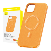 Magnetna torbica za iPhone 15 ProMax Baseus Fauxther serija (narančasta)