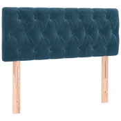 Vidaxl Posteljno vzglavje temno modro 100x7x78/88 cm žamet