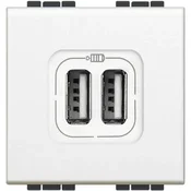 USB VTIČNICA LIVING LIGHT 1550/750mA 2M BELA N4285C2