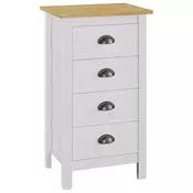 vidaXL Komoda Hill Range bela 46x35x80 cm trdna borovina