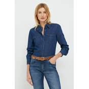 Jeans srajca Sisley ženska, mornarsko modra barva,