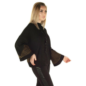 Oversize pulover z modnimi, širokimi rokavi in verižico