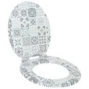 vidaXL Pokrivalo za stranišče Modra in bela porcelana 44 x 38 cm