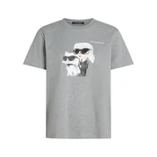 Karl Lagerfeld Majica pegasto siva/črna/naravno bela