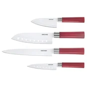 Northix Komplet nožev Santoku, 4-delni - rdeč