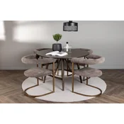 Venture Design Jedilna miza in stol komplet Kaseidon Morning miza 100x75 cm stol 54x75x65 cm rjava