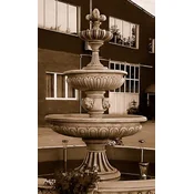 Casa Padrino baroque fountain gray A� 150 x H. 280 cm - Magnificent garden fountain in baroque style - Round garden decoration stone fountain - Baroque garden decoration accessories