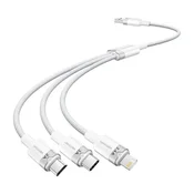 Vention USB 2.0 A na 3v1 kabel 3A, 1.5M (bel)