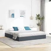 Otomanski krevet s pohranom Tamnosiva 180 x 200 cm Baršun