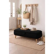Hanah Home Rena tapacirana klupa s prostorom za odlaganje 90 × 45 × 30 cm, crna