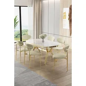 Hanah Home Trpezarijski set, 7 komada, Svetlozeleni