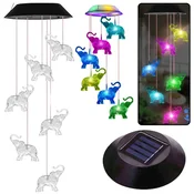 slomart Solarna LED vrtna svetilka LEAN, slončki, pisana, 70cm
