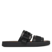 Calvin Klein Natikači Ergon Buckle Sandal Wb Lth Aop HM0HM02096 Črna