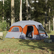 vidaXL Šator za kampiranje za 9 osoba sivo-narancasti 441x288x217 cm