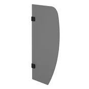 Stekleni separator za pisoarje 80x40 cm, dimno mat steklo, črna mat barva - 40x80 cm - Sapho - 24 - Steklo - 800 - 400 - 14