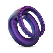 Hueman Jupiter Vibrating Cock and Ball Ring Purple