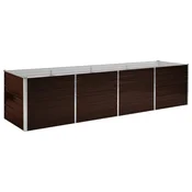 Vidaxl Visoka greda rjava 320x80x77 cm pocinkano jeklo