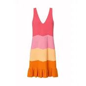 OH APRIL Obleka Jany rumena / svetlo oranžna / pastelno roza