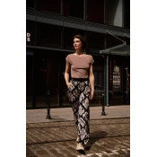 Marisse Viscose Trousers With A Belt, Black