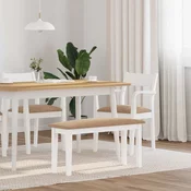 Vidaxl klop 90 cm Bela masivna lesena guma