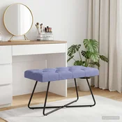 Klop s gumbnim oblazinjenjem Jeans modra 80 x 40 x 46 cm Blago