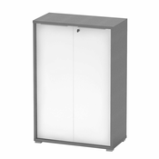 KONDELA Dvovratna pisarniška omarica Rioma New Type 09 - grafit/bela
