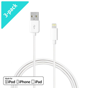 Premium Era: MFI lightning kabel 3-Pack za iPhone 6S / 6S Plus / 6 / 6 Plus / 5S / 5 / iPad Air 2 / Air / iPad Mini / iPad 4