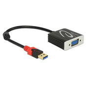adapter DELOCK, USB-A 3.0 (M) na VGA (Ž), črna, 27,5cm