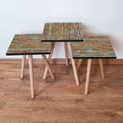 Hanah Home Set klub stočića 3Shp67, 3 komada, Krem