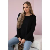 Sweater with front pockets black