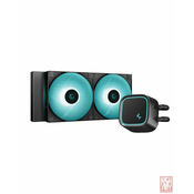 DeepCool LE500 Marrs, liquid CPU cooler with bright Marrs green LED lighting, noise up to 32.9db, 2x120mm fan