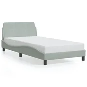 Okvir za krevet Dover svjetlosivi 100x190 cm baršunasti