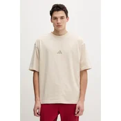 Adidas Muška majica M Fi Sl T KD7648, Okrugli izrez, Okrugli izrez, Bež