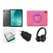 Samsung Galaxy Tab A11 Wifi Pink tablica + ovitek + zaščitno steklo + 25W polnilec + BT slušalke Muse (SM-X130NZAAEUE - 2)