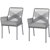Homestar Vrtni komplet stolov 2 kosa 57x61x84 cm temno siva