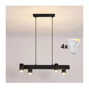 Brilagi - LED RGBW prigušiva luster na sajli SELE 4xGU10/6,5W/230V crna