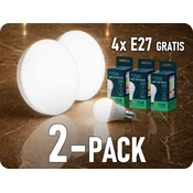 V-TAC 2 x E27 stropna svetilka z mikrovalovnim senzorjem + 2 x LED žarnica - ugodna ponudba! Farba svetla: Dnevna bela