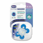 Chicco Varalica physio silikon 16-36 m+ 1/1 0%bpa-plava nocna comfort ,Žuta