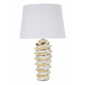 Bijela/u zlatnoj boji stolna lampa keramicka s tekstilnim sjenilom (visina 53 cm) Glam Space – Mauro Ferretti